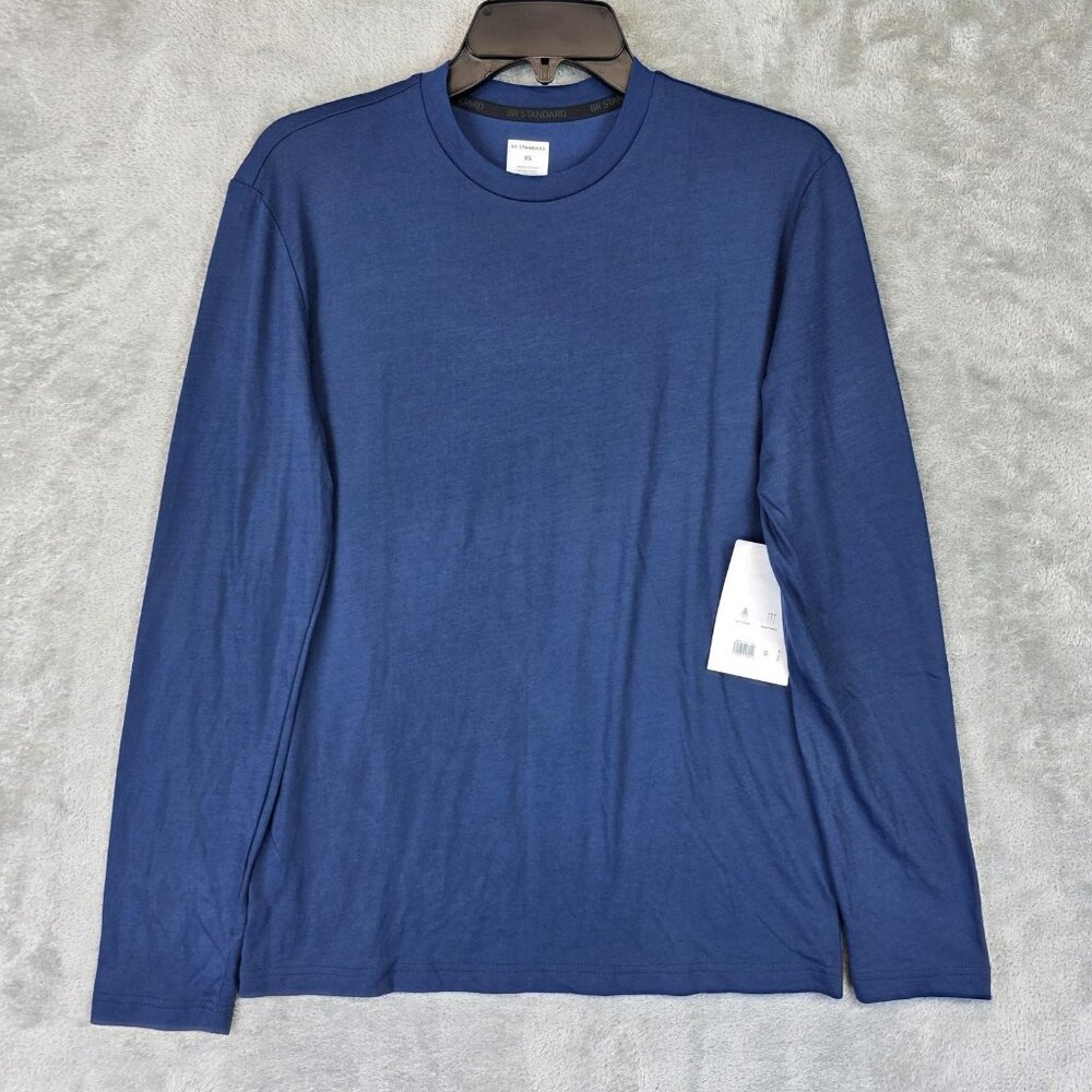 BR Standard Shirt Mens XS Blue Merino Wool Long Sleeve Performance Top